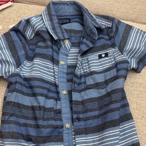 Lucky Brand Blue and White Striped Button Down Shirt